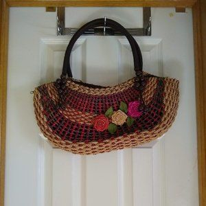 hand made basket woven purse bag NWOT